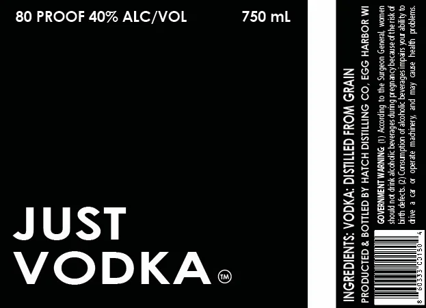 Just Vodka label
