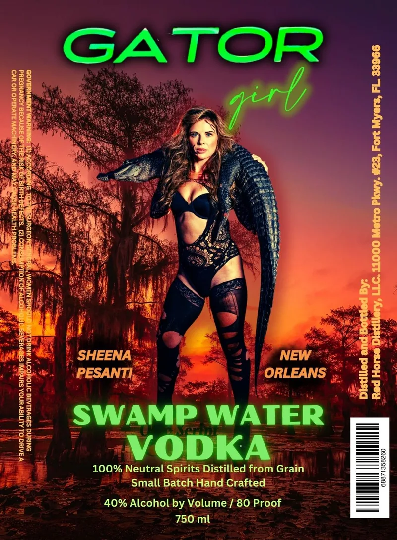Gator Girl Swamp Water Vodka label