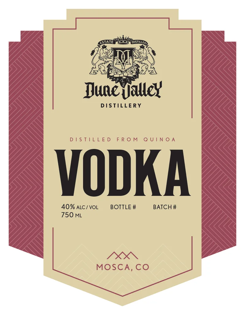Dune Valley Distillery label