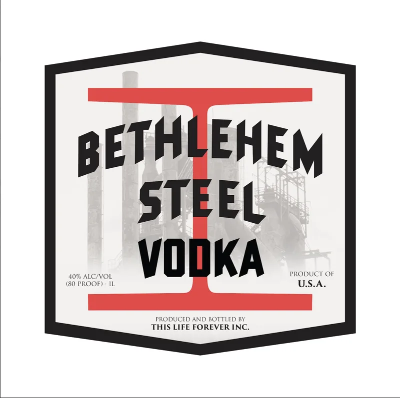 Bethlehem Steel Vodka label