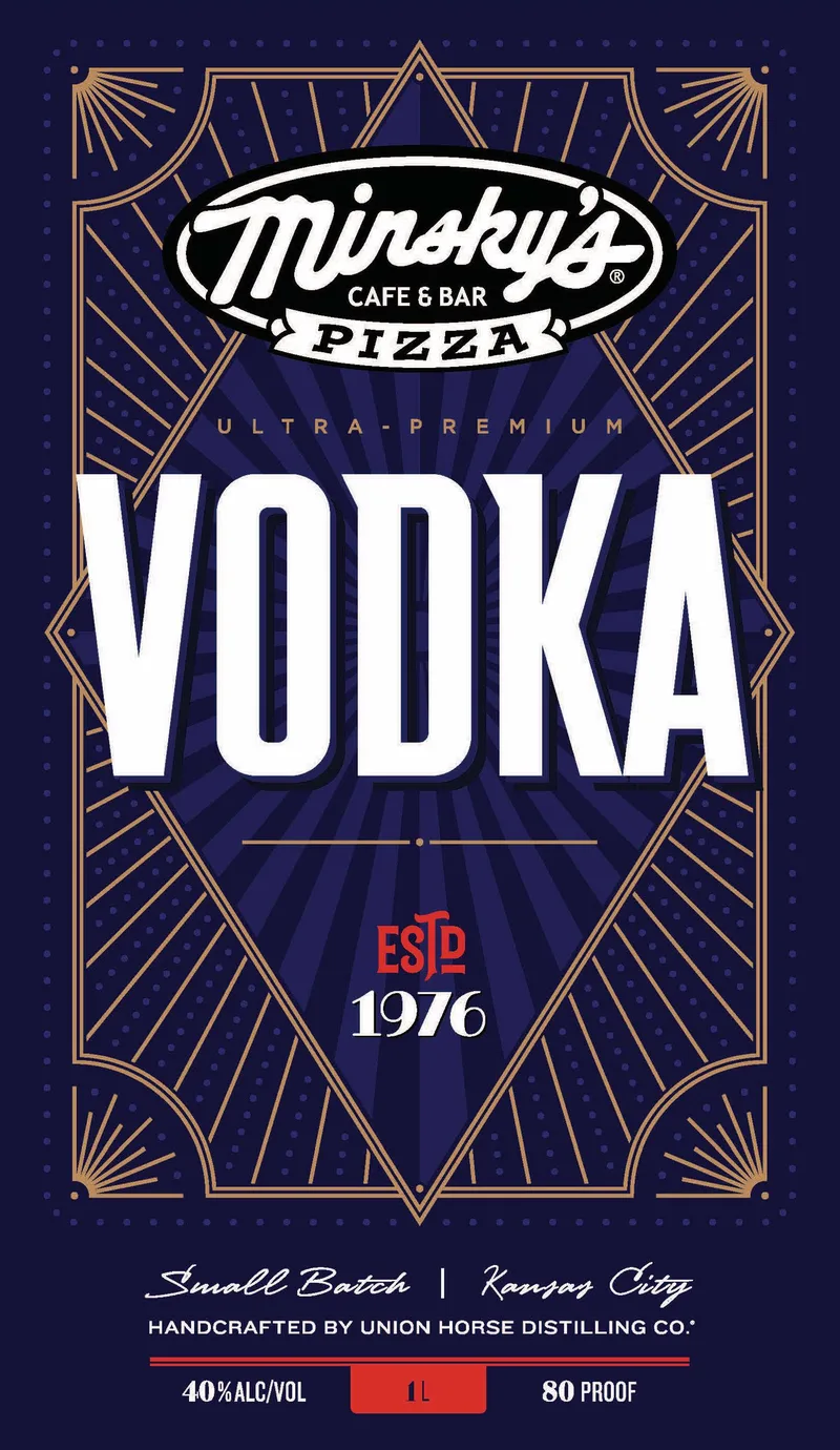 Minsky's Vodka label
