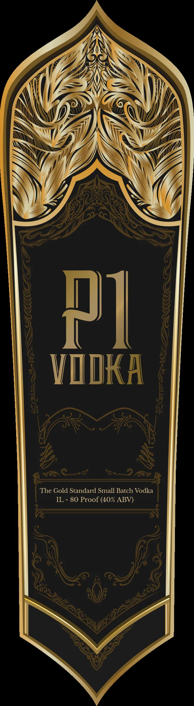 P1 Vodka label
