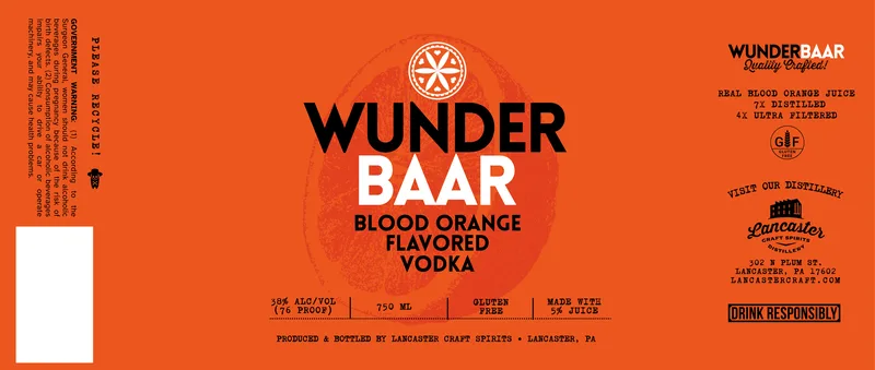 Wunderbaar Blood Orange Flavored Vodka