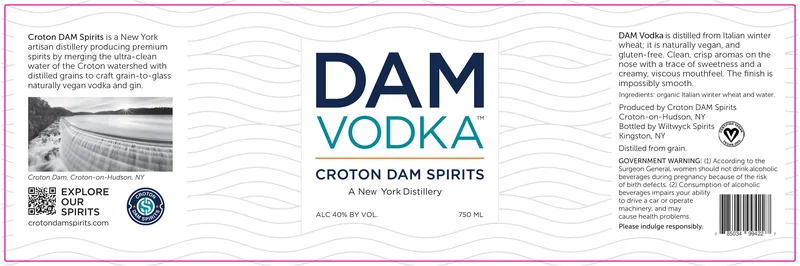Dam Vodka label