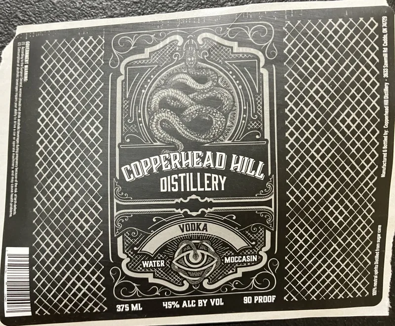 Copperhead Hill Distillery Water Moccasin label