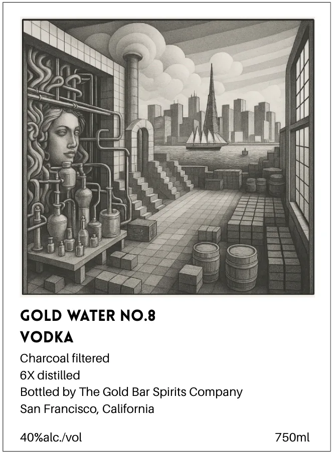 Gold Water No.8 label