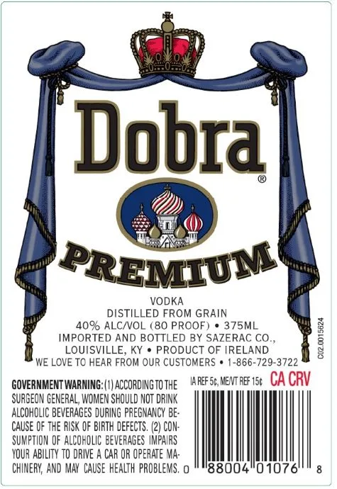 Vodka 80-89 Proof Usb