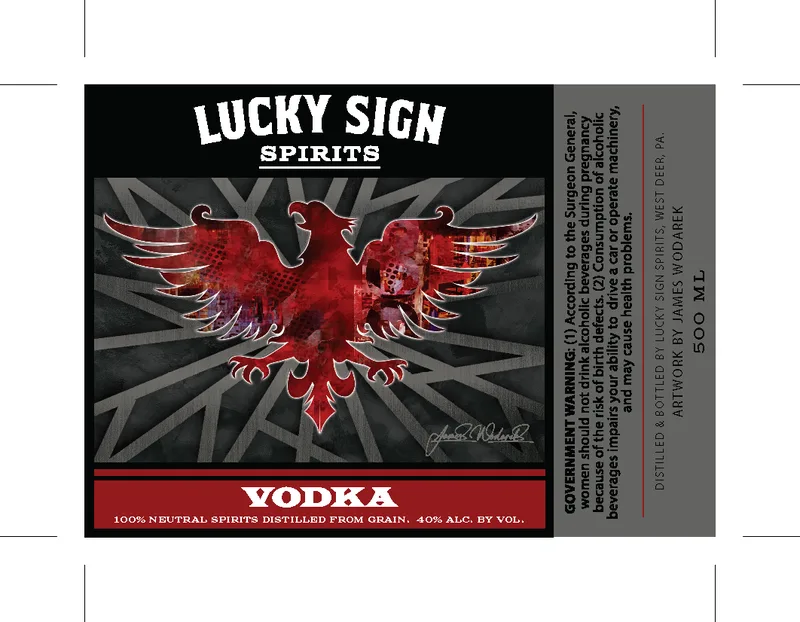 Lucky Sign Spirits label