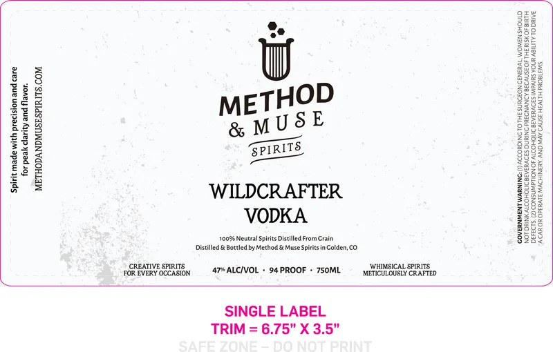 Method & Muse Spirits Wildcrafter label