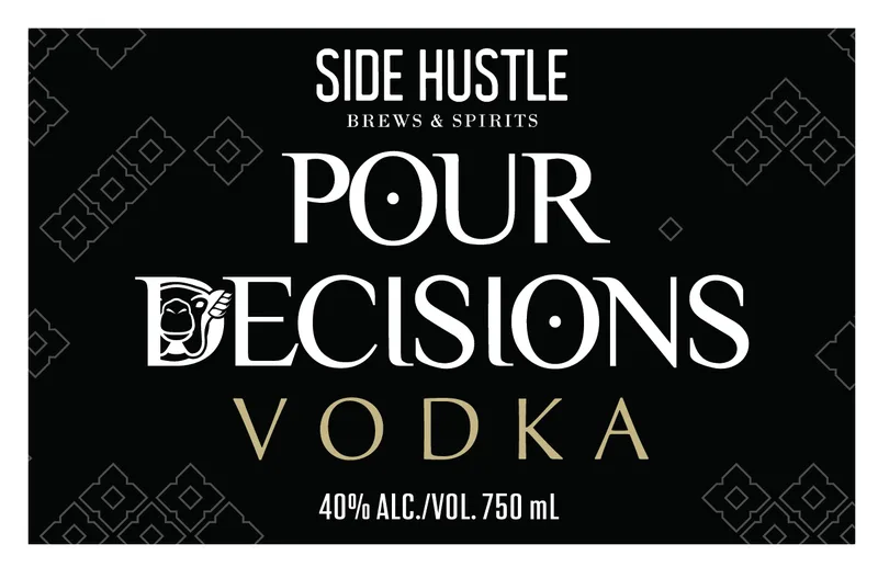Pour Decisions Vodka label
