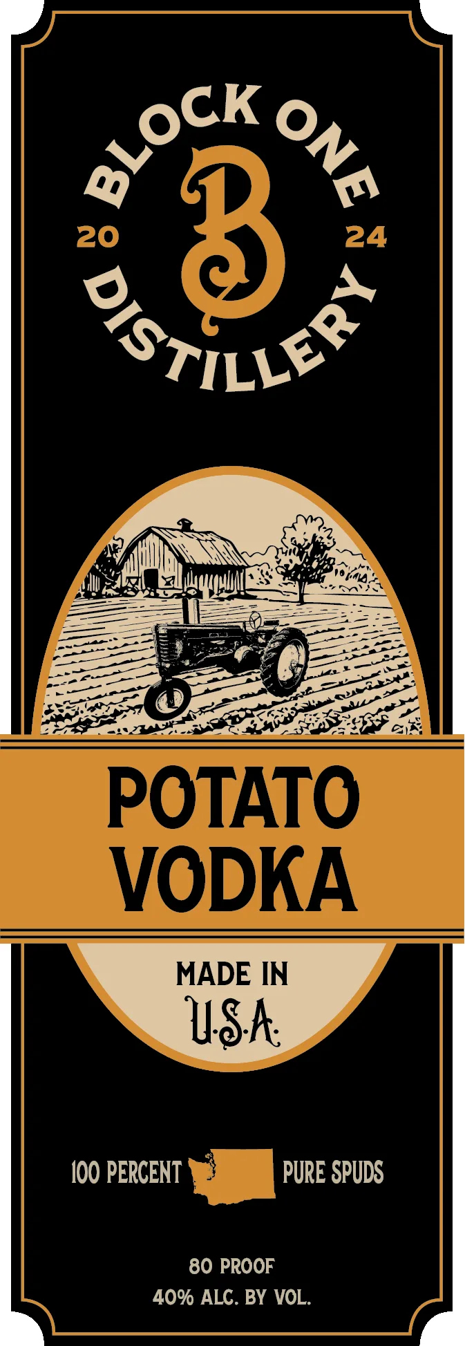 Block One Distillery label