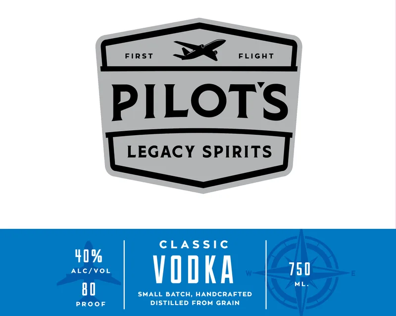Pilot's Legacy Spirits Classic Vodka label