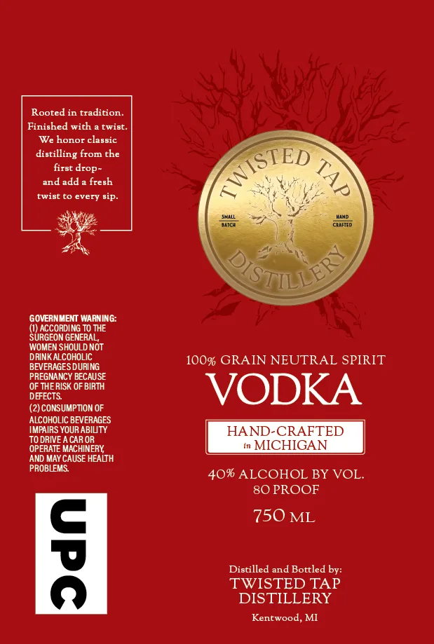 Twisted Tap Distillery label