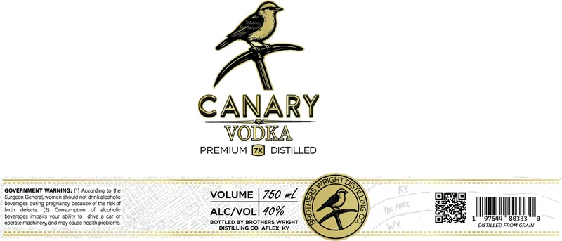 Canary Vodka label