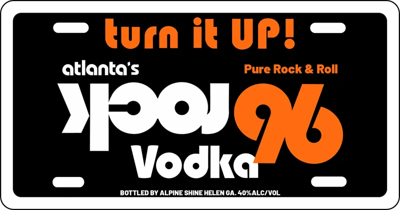 96 Rock Vodka label