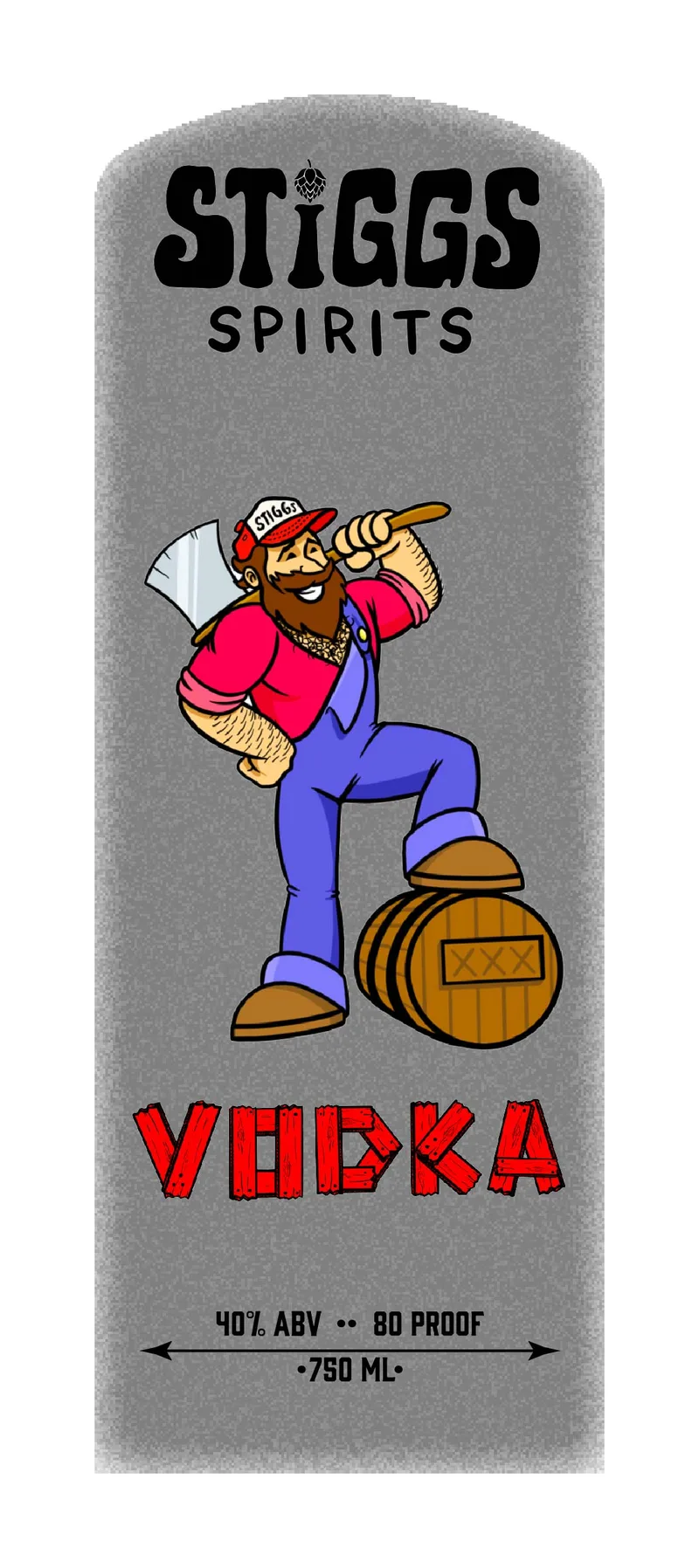 Stiggs Vodka label