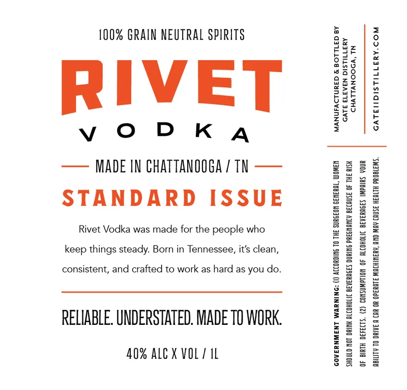 Rivet Vodka label