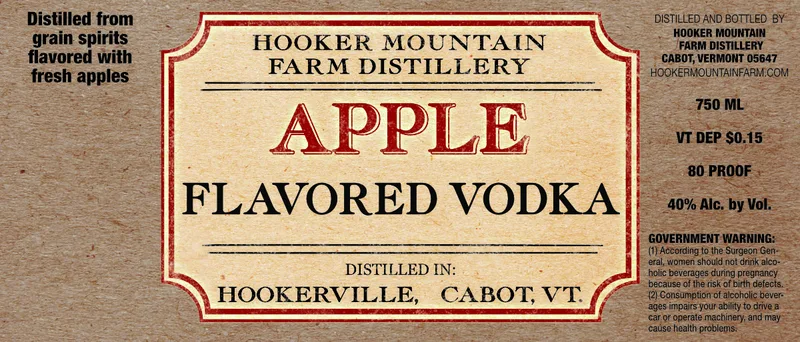 Hooker Mountain Farm Distillery label