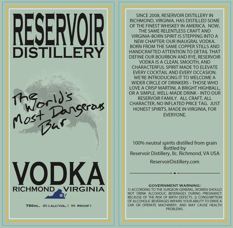 The World's Most Dangerous Bar Vodka label