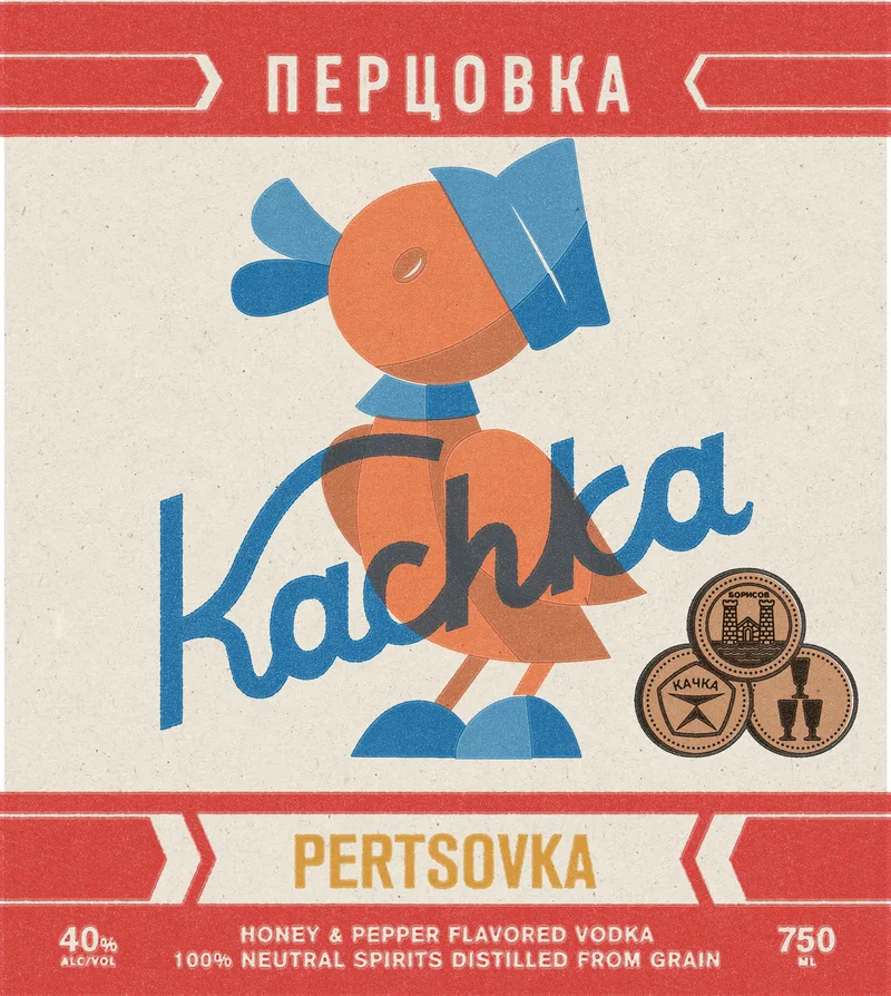 Kachka Honey & Pepper Flavored Vodka Pertsovka label