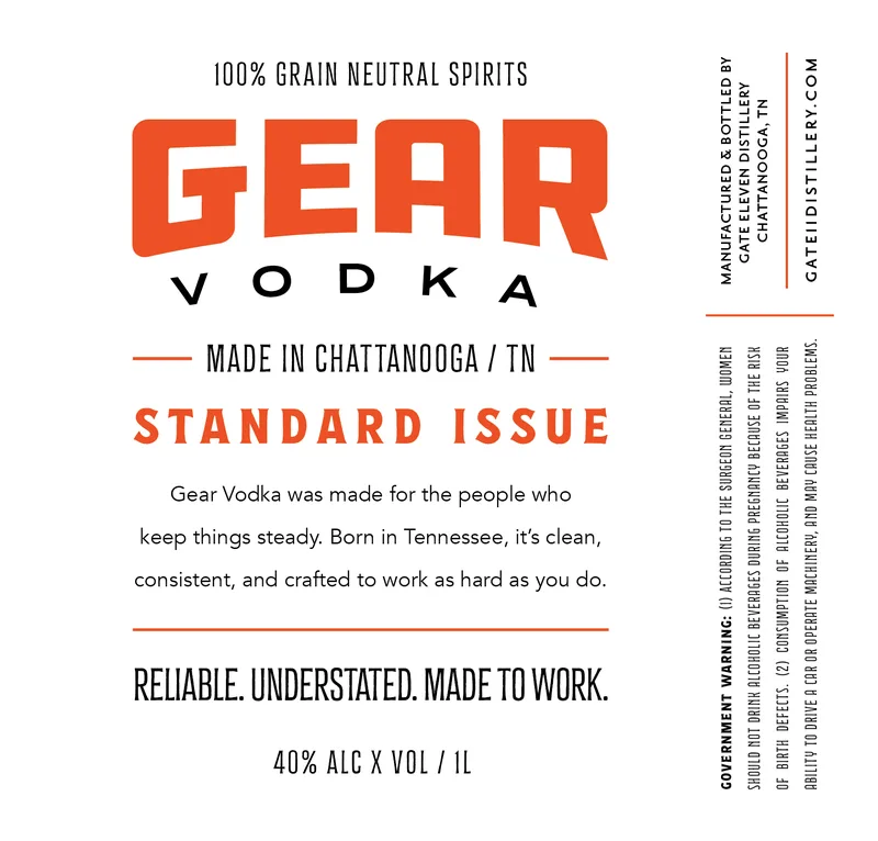 Gear Vodka label