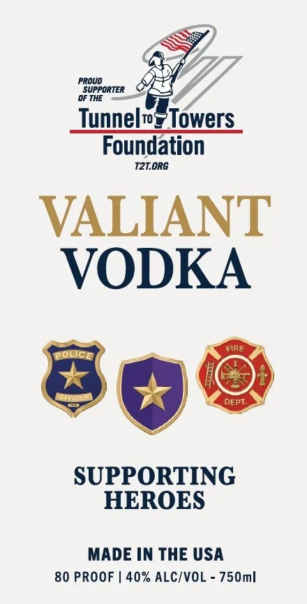 Valiant Vodka label