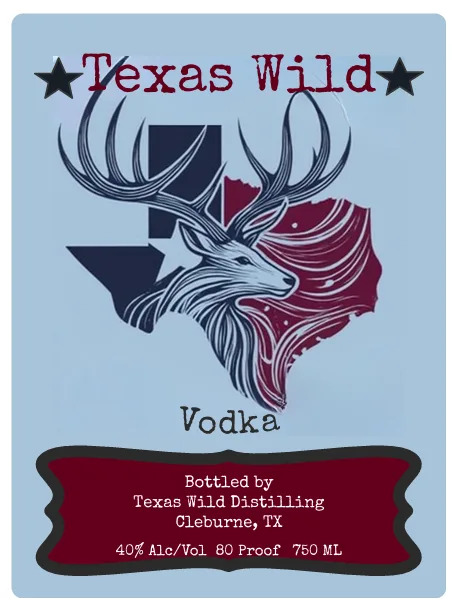 Texas Wild Vodka label