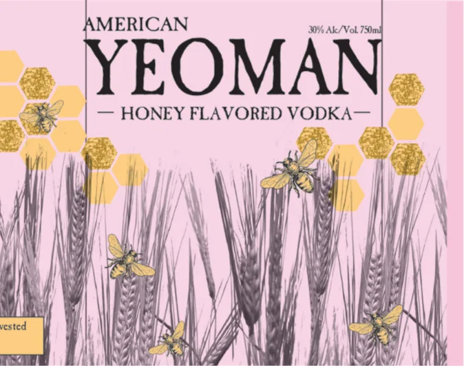American Yeoman Honey Flavored Vodka label