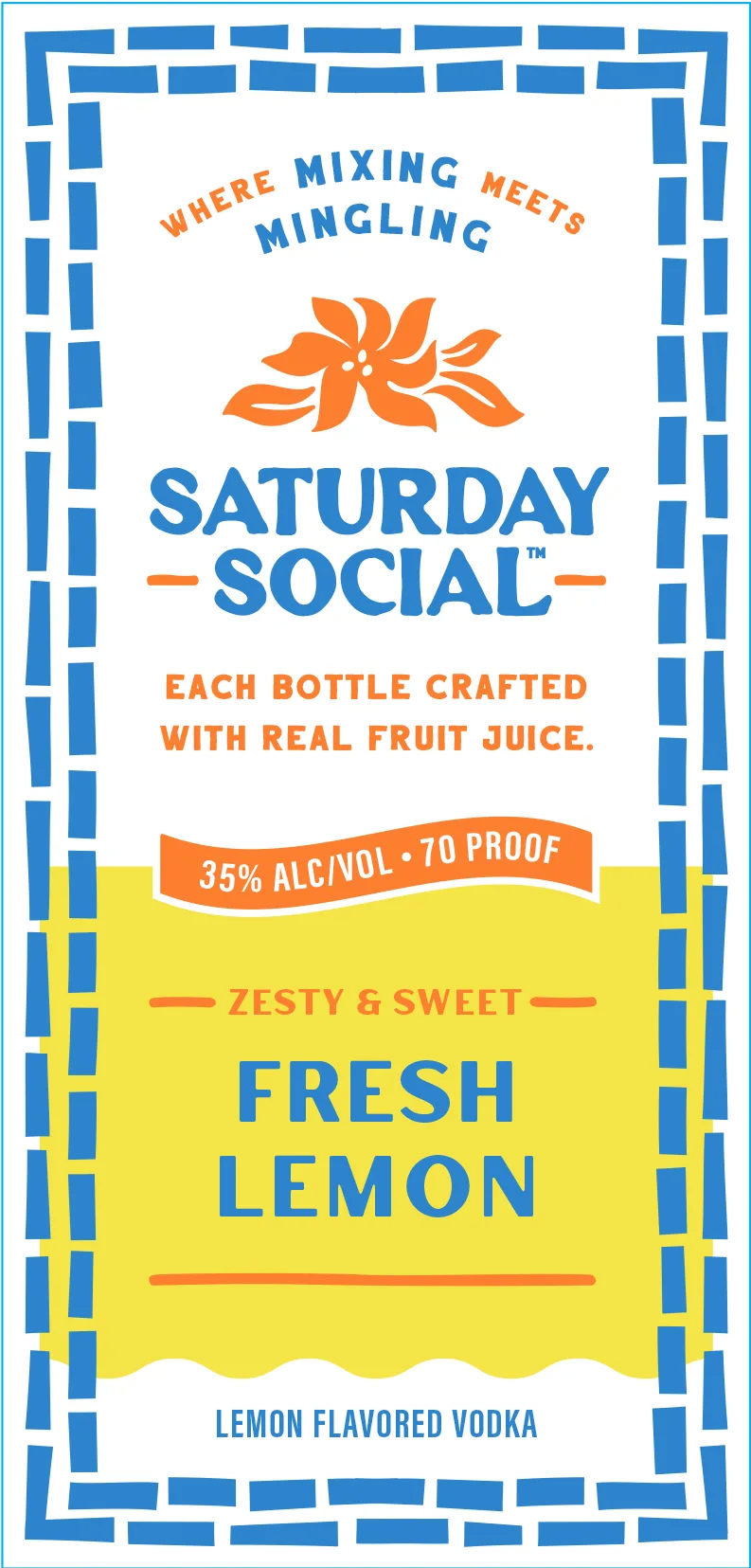 Saturday Social Fresh Lemon label