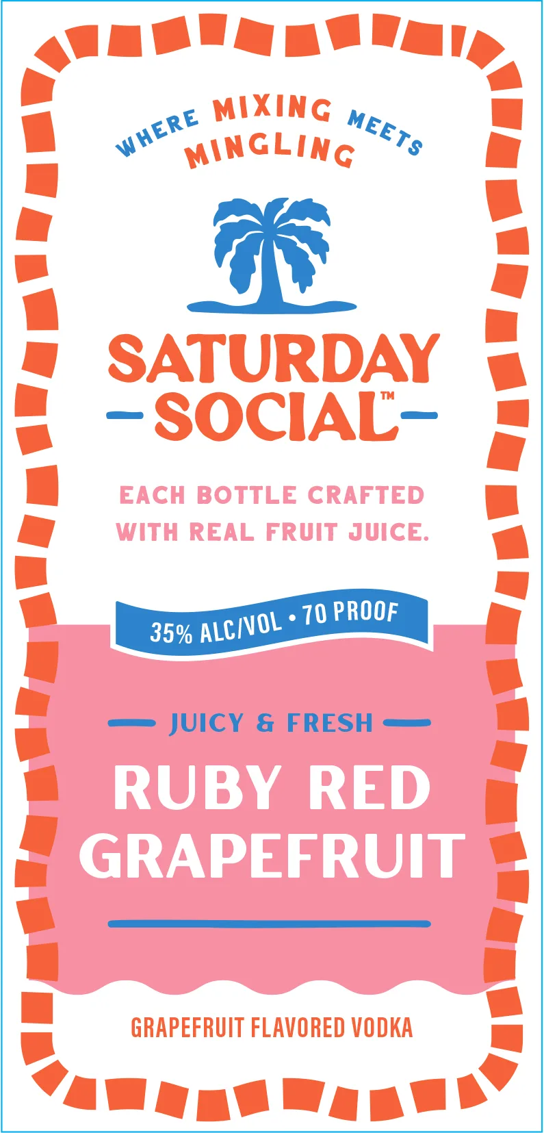 Saturday Social Ruby Red Grapefruit label