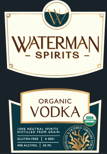 Waterman Spirits Organic Vodka label