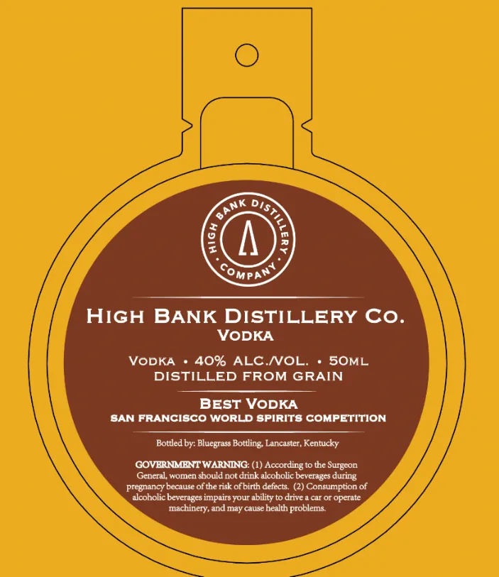 High Bank Distillery CO label