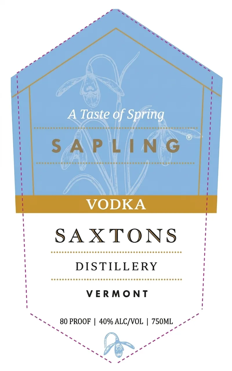 Sapling Vodka label