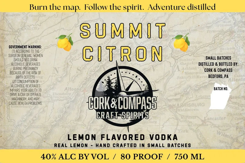 Cork & Compass Summit Citron label