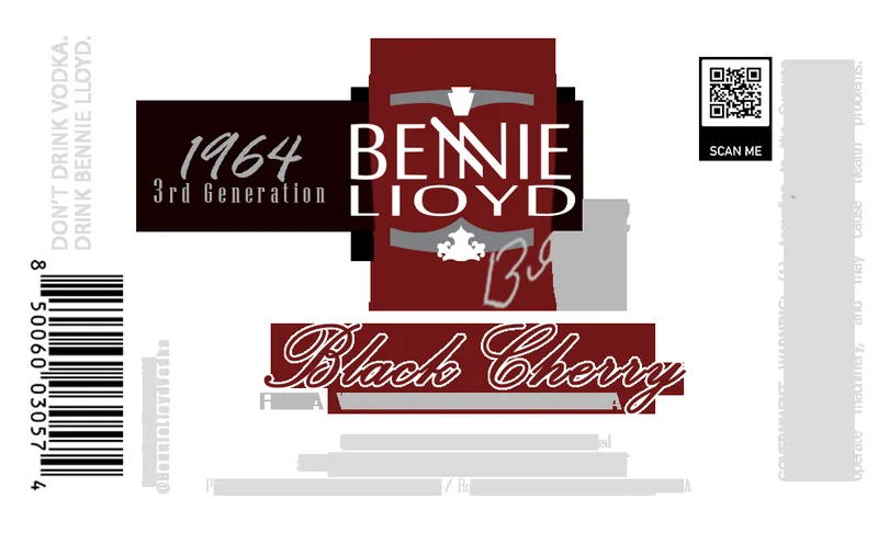 Bennie Lloyd Bennie Lloyd Black Cherry Flavored Vodka label
