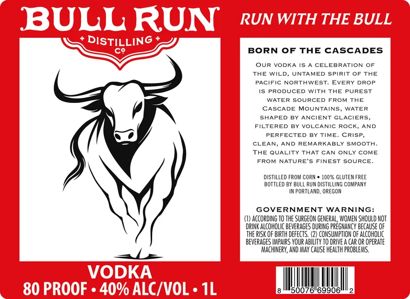 Bull Run Distilling CO label