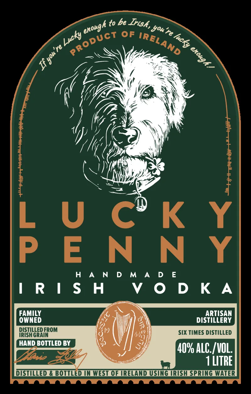 Lucky Penny Irish Vodka label