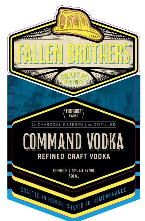 Fallen Brothers Crafted Spirits Command Vodka label
