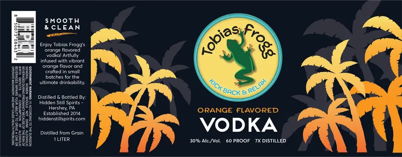 Tobias Frogg Orange Vodka label