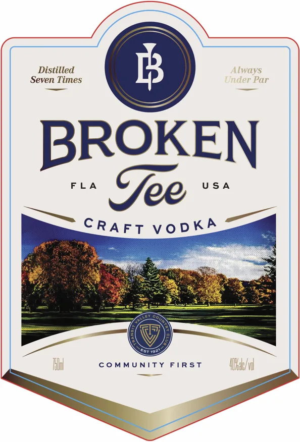 Broken Tee Transit Valley Country Club label