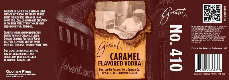 Gorant Caramel Flavored Vodka label