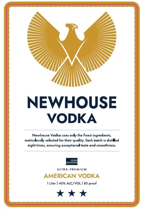 New House Vodka label