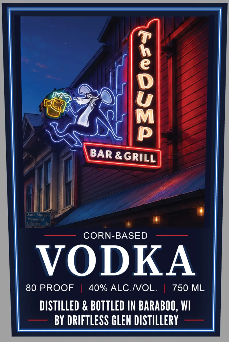 The Dump Bar & Grill label