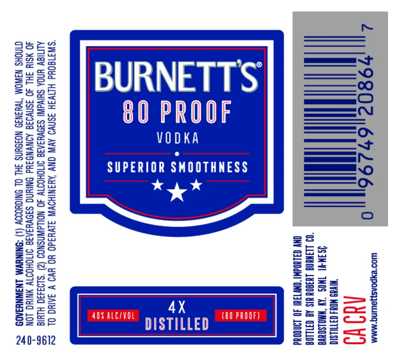 Vodka 80-89 Proof Usb