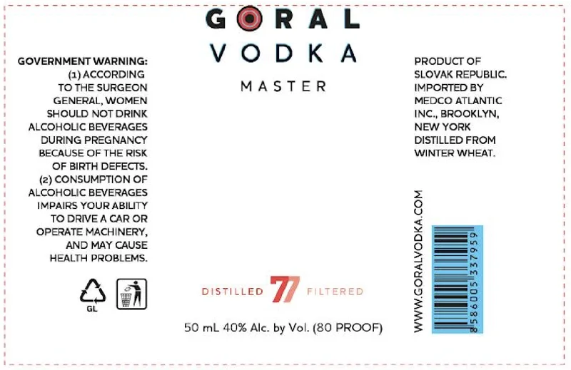 Vodka 80-89 Proof Fb