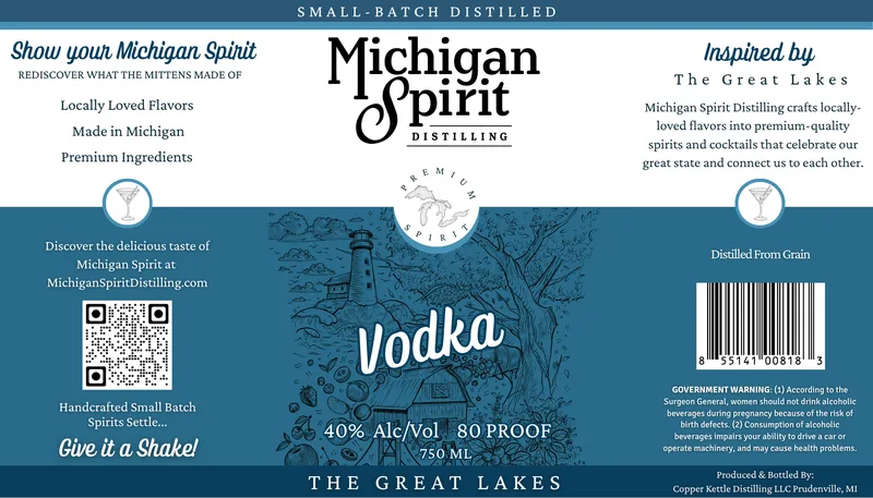 Michigan Spirit Distilling label