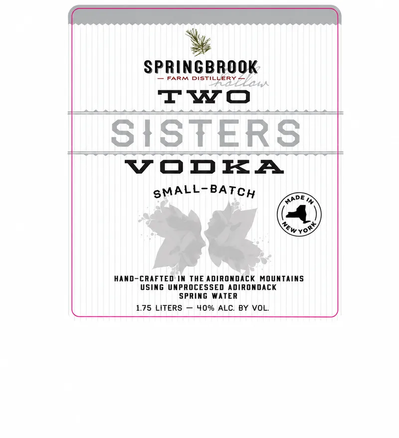 Springbrook Hollow Farm Distillery Two Sisters Vodka