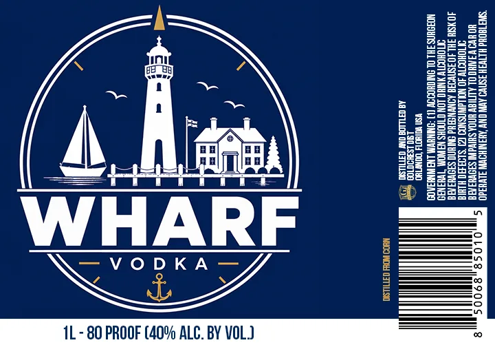 Wharf Vodka label