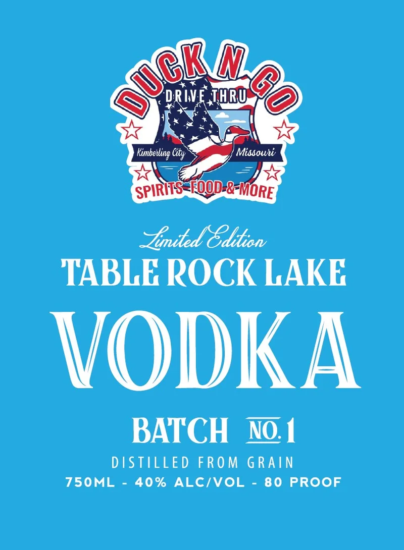Duck N Go Table Rock Vodka label