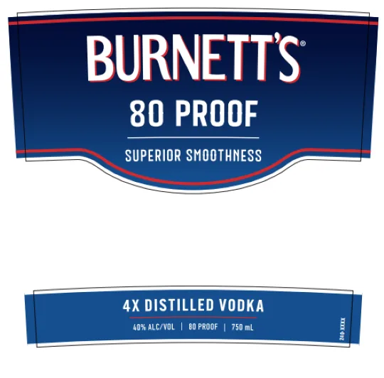 Burnett's 80 label